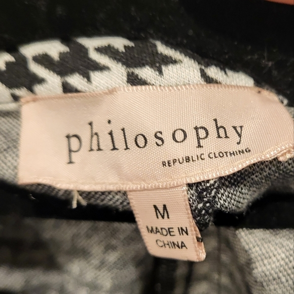 Philosophy Republic Clothing Cardigan Black and White Houndstooth Size Medium - Picture 6 of 6